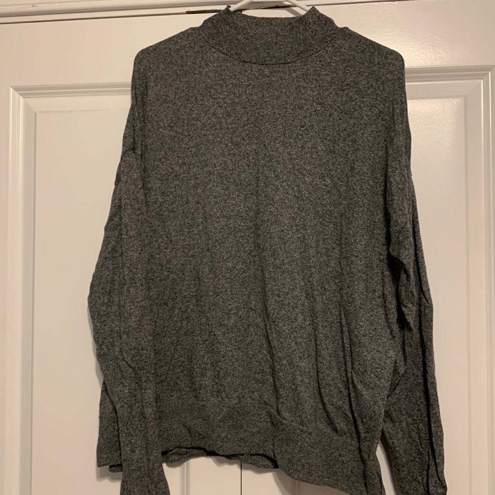 Grey Mock-Neck Long Sleeve Top/Light Sweater